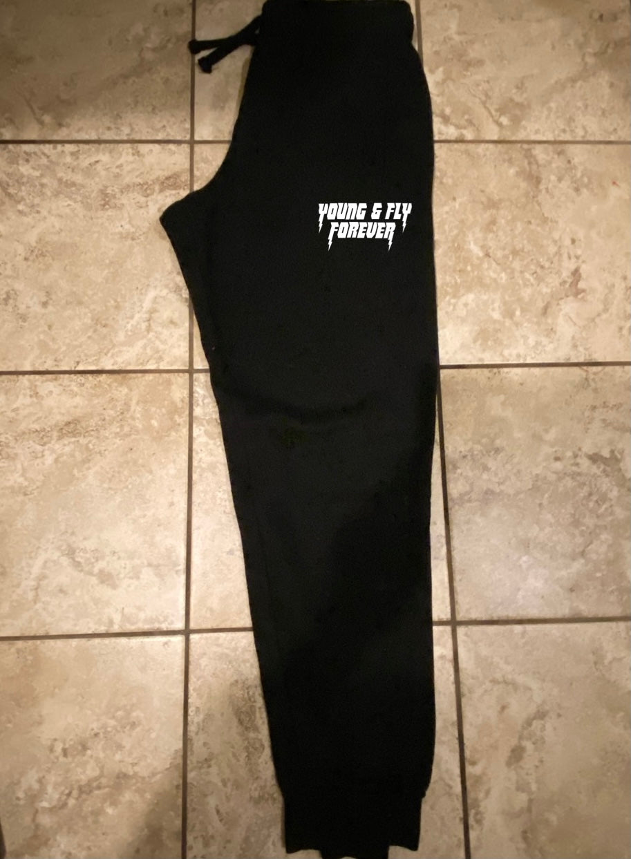 Black signature logo joggers