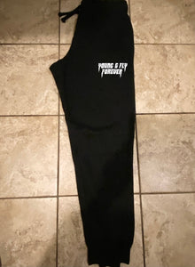 Black signature logo joggers